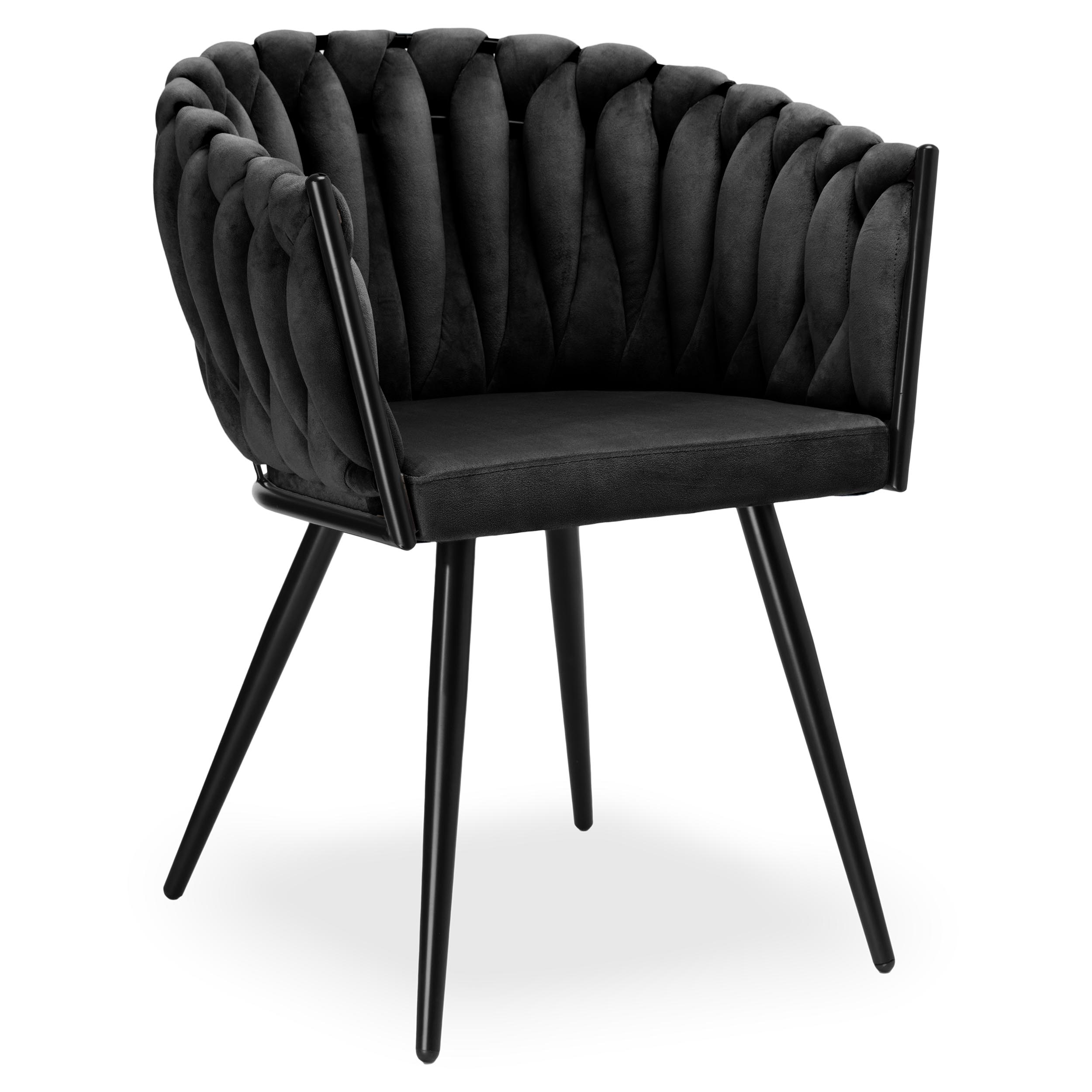 Krzesło welurowe ASTON aksamitne czarne