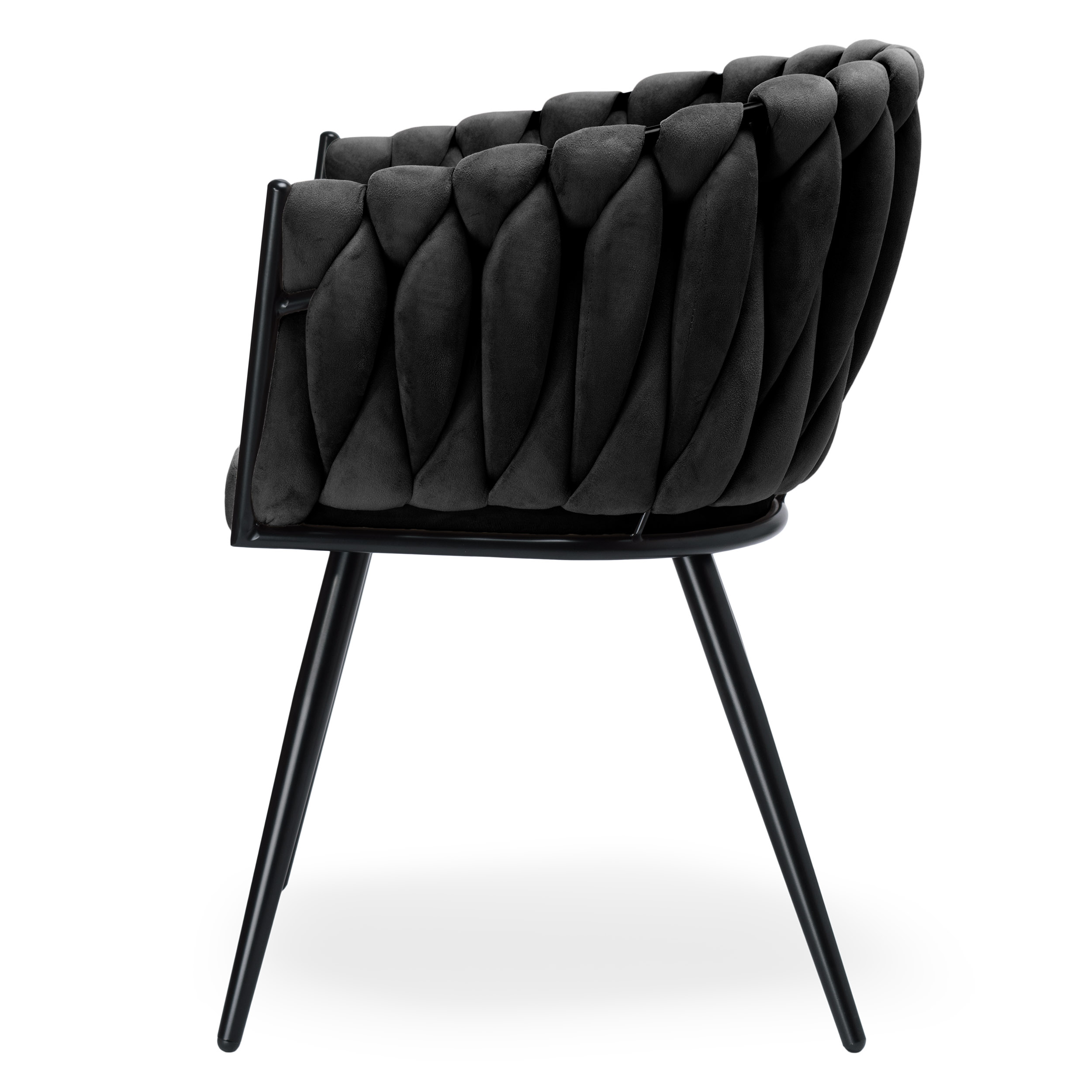 Krzesło welurowe ASTON aksamitne czarne