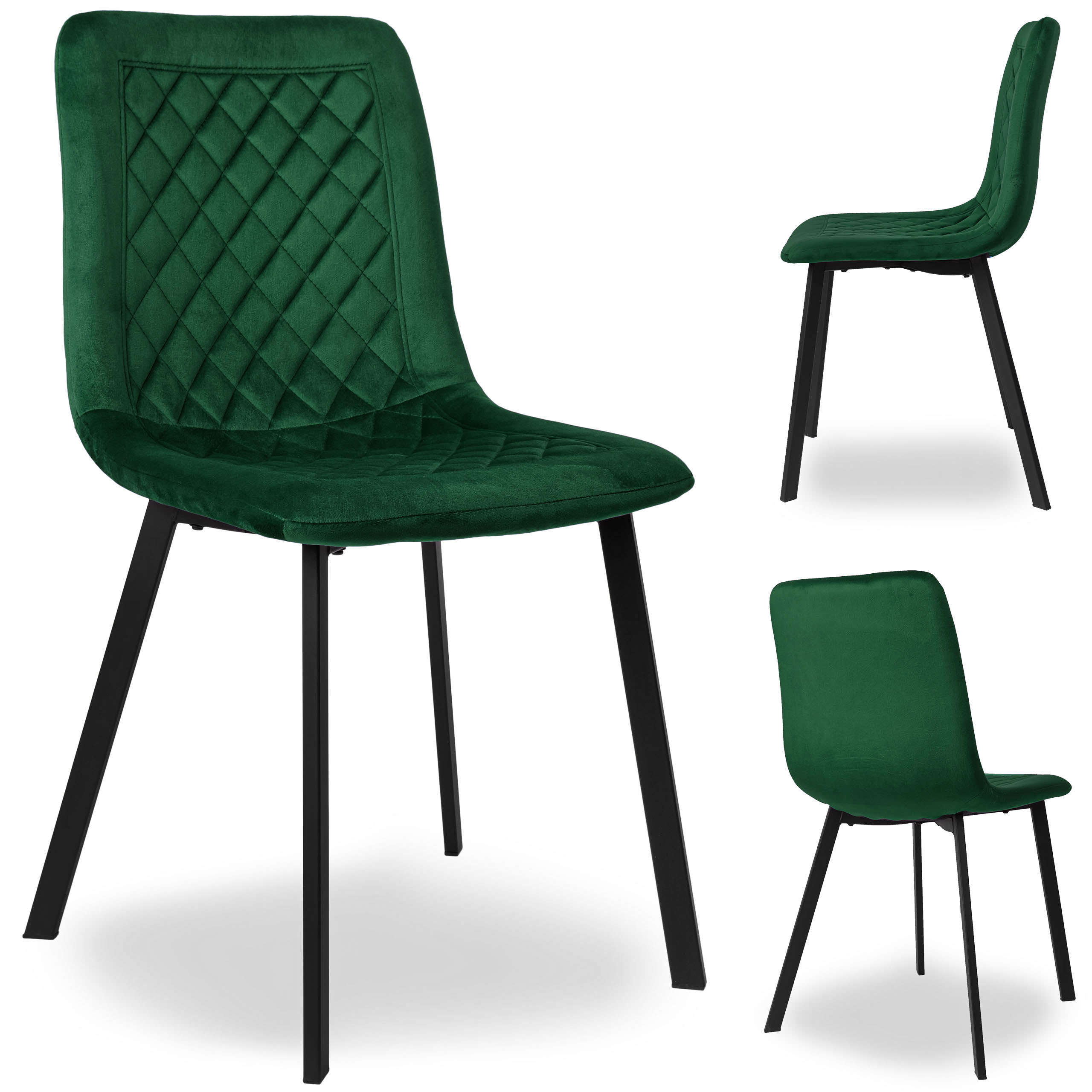 Krzesło tapicerowane Curtis ciemnozielone