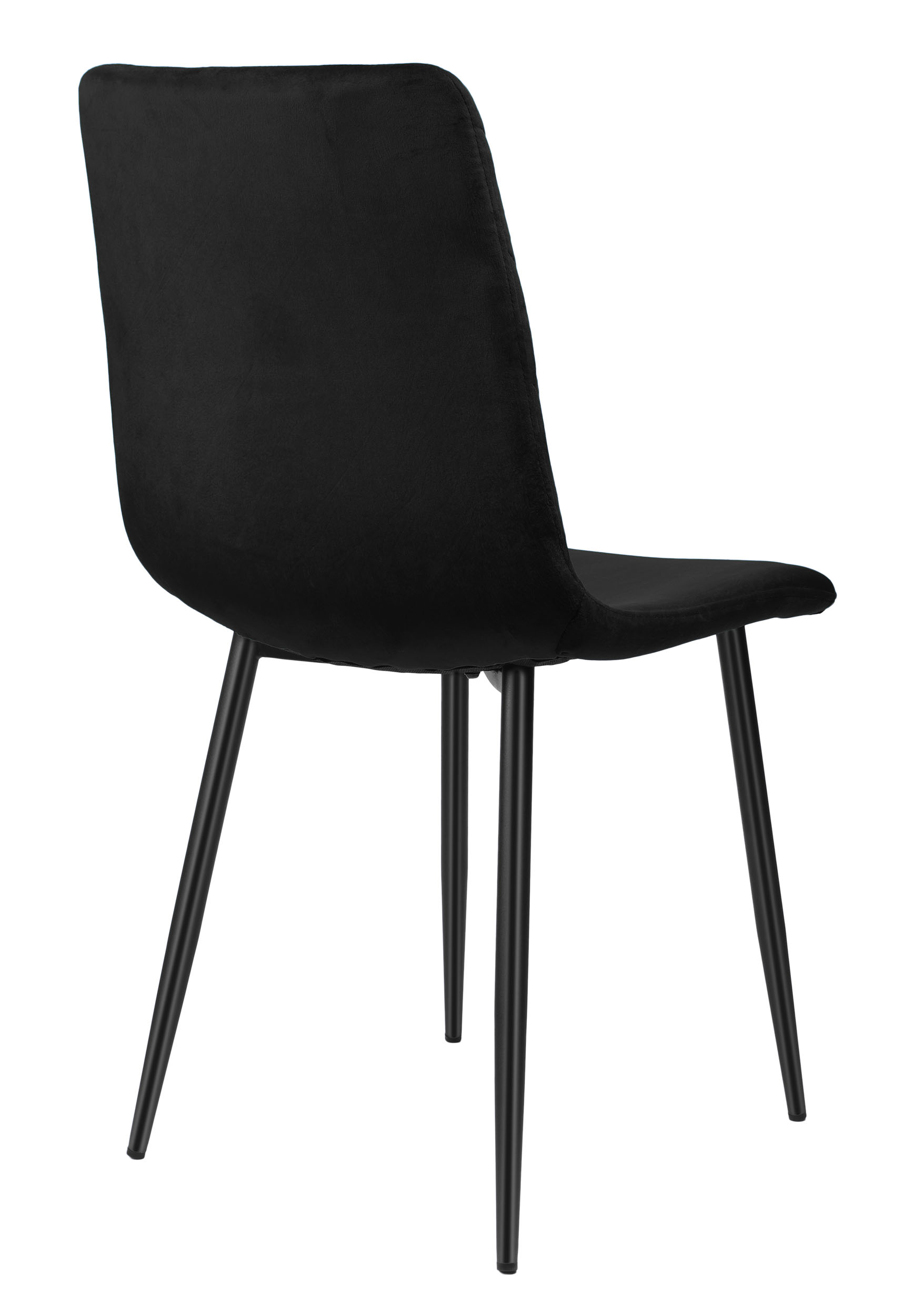 Krzesło tapicerowane aksamitne welurowe Dexter czarne