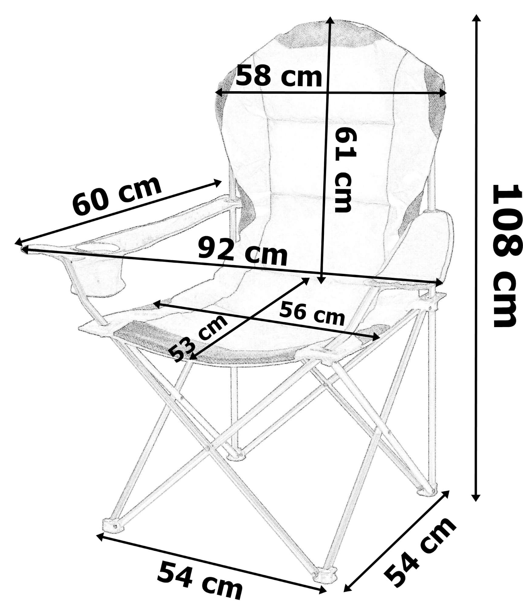 Krzesło wędkarskie KASTOR składane szare
