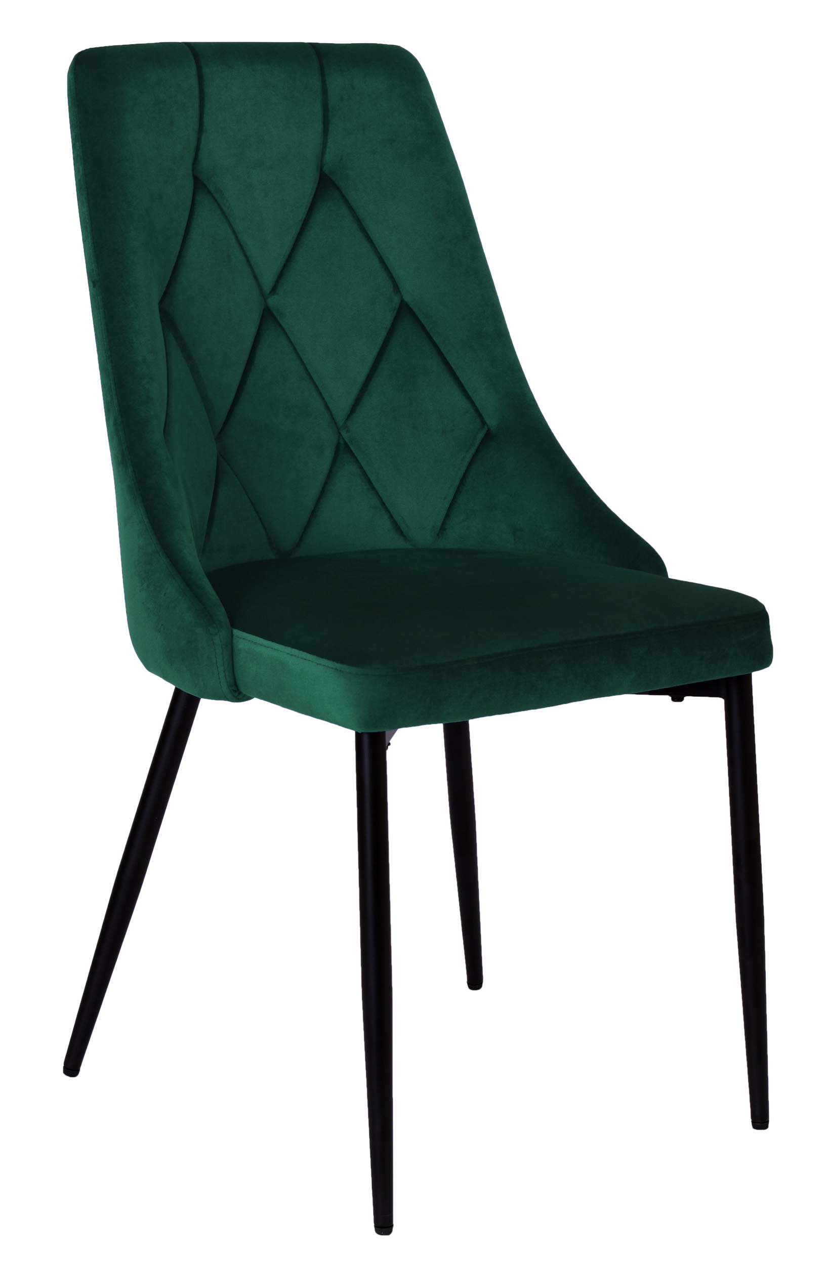 Krzesło welurowe LINCOLN aksamitne ciemnozielone