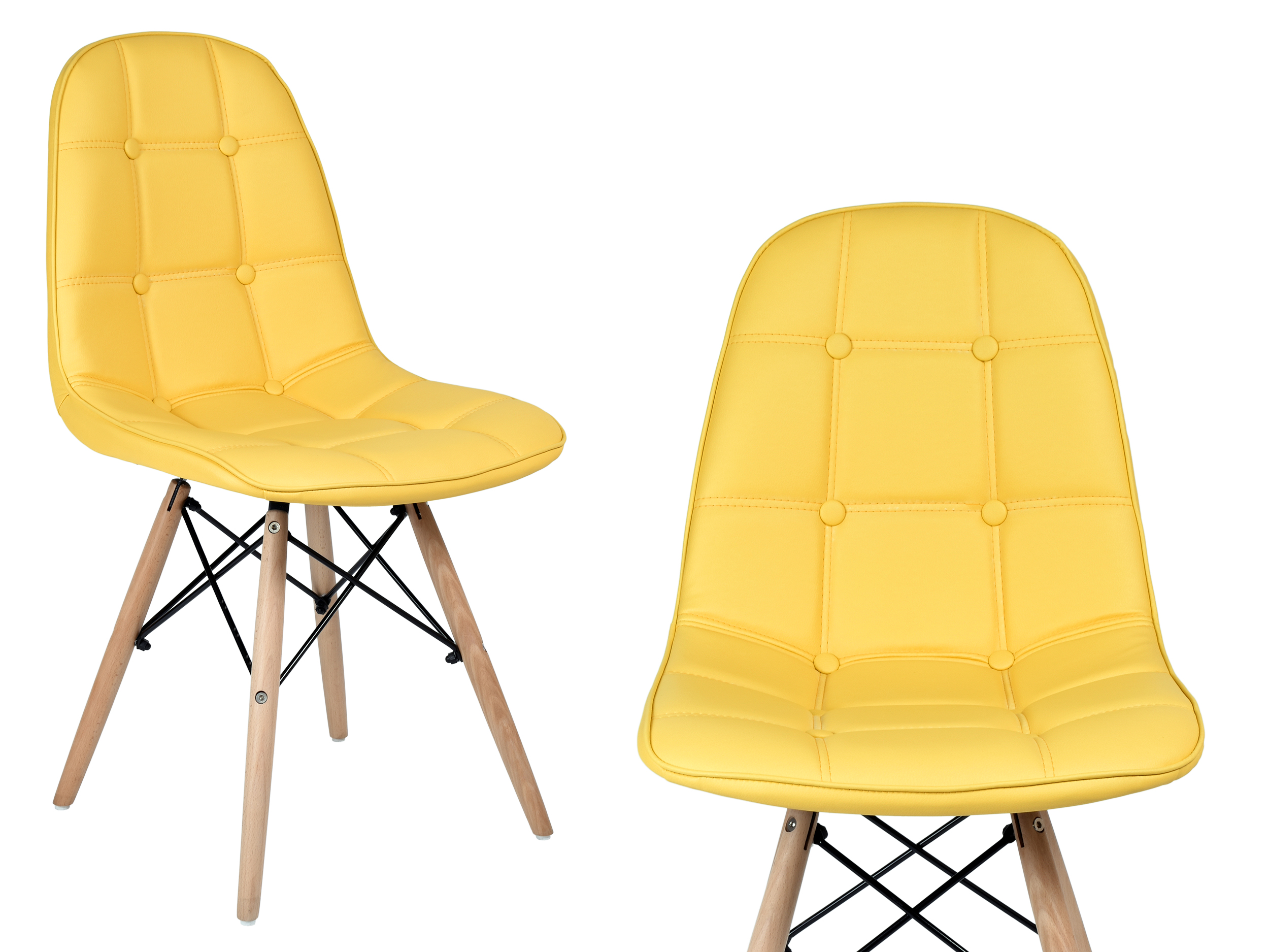 Krzesło aksamitne Shirley żółte