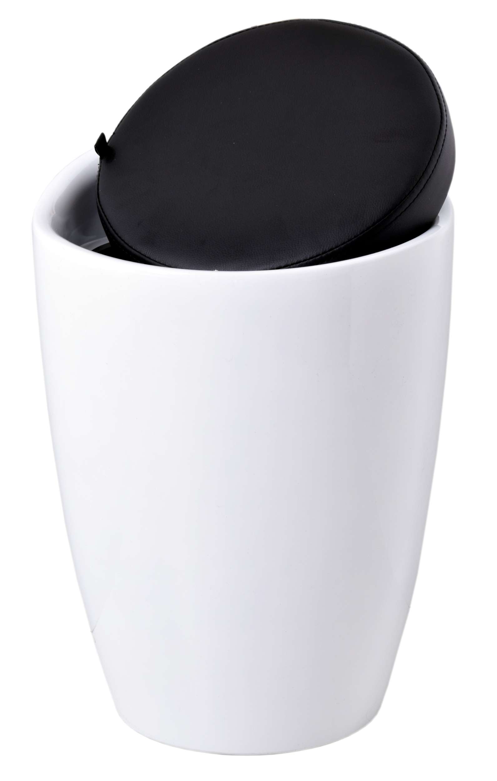 Pufa Sewilla ze schowkiem - biało- czarna puf kosz kufer
