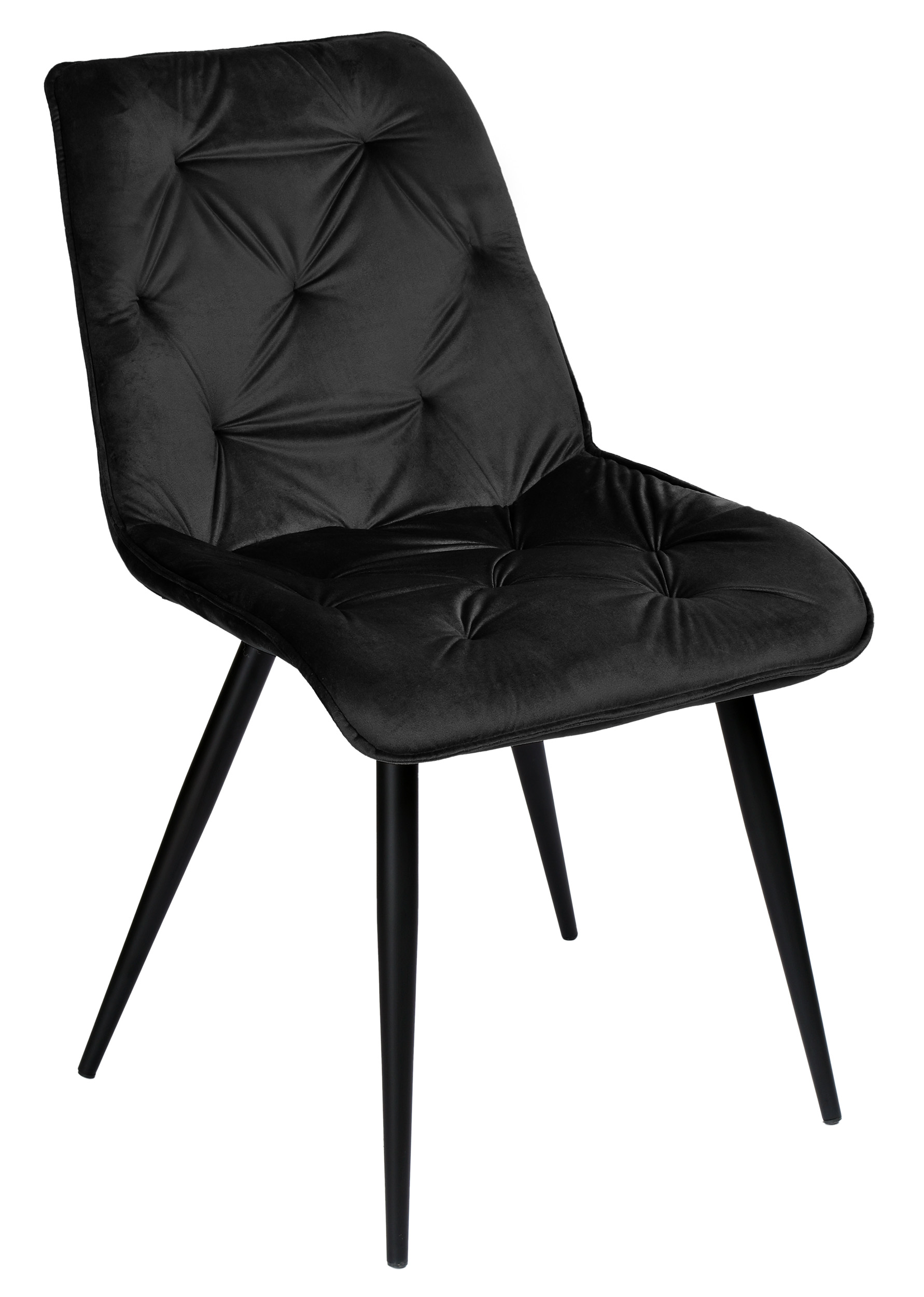 Krzesło tapicerowane Montreal aksamitne czarne