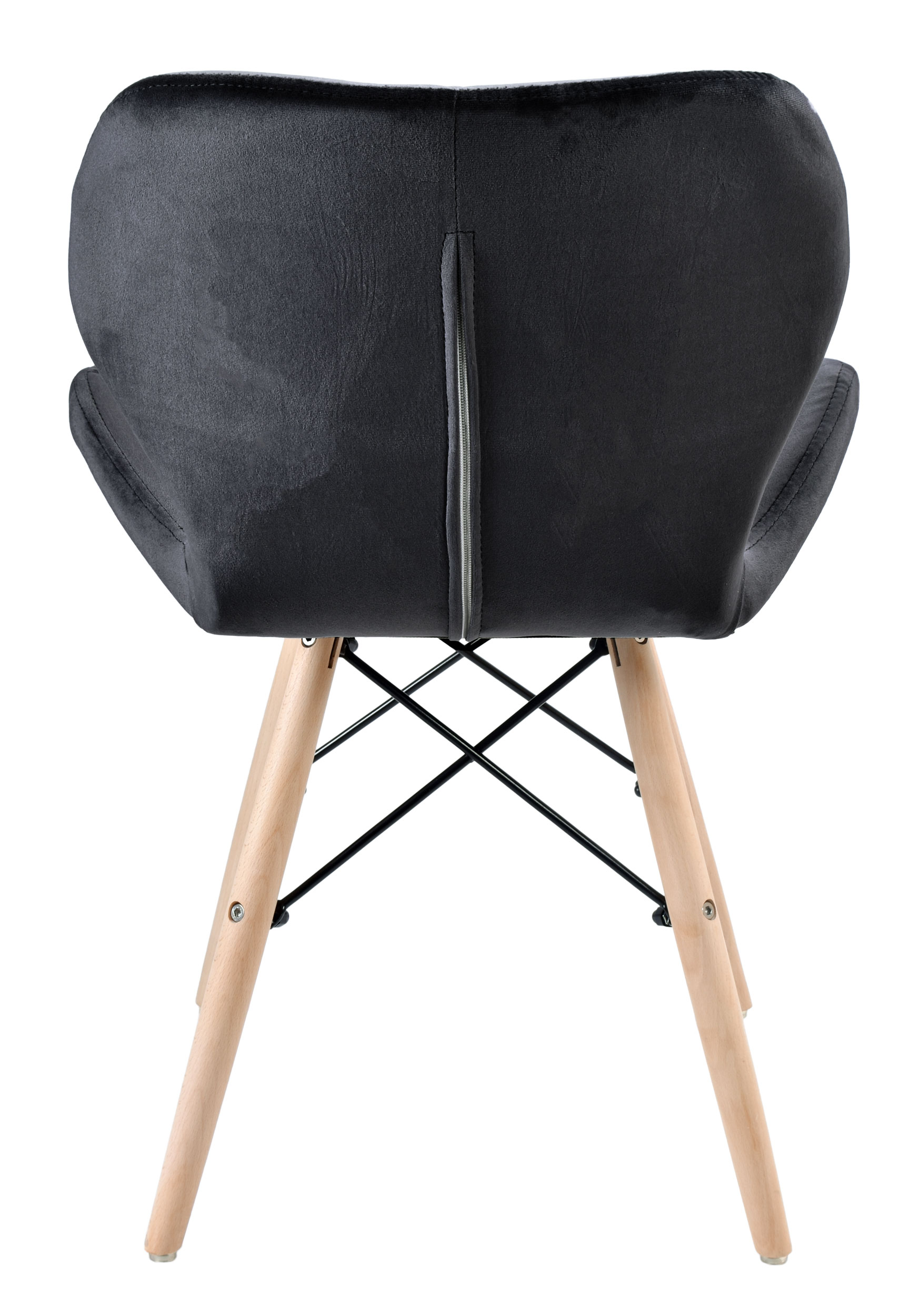 Krzesło Clover welurowe czarne DSW