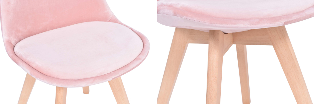 Krzesło Jukka Kris DSW aksamitne różowe