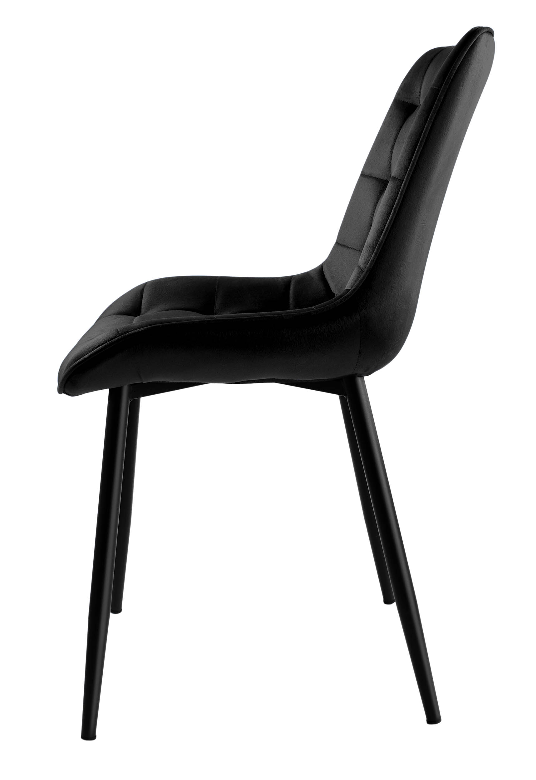 Krzesło tapicerowane NORMAN aksamitne czarne