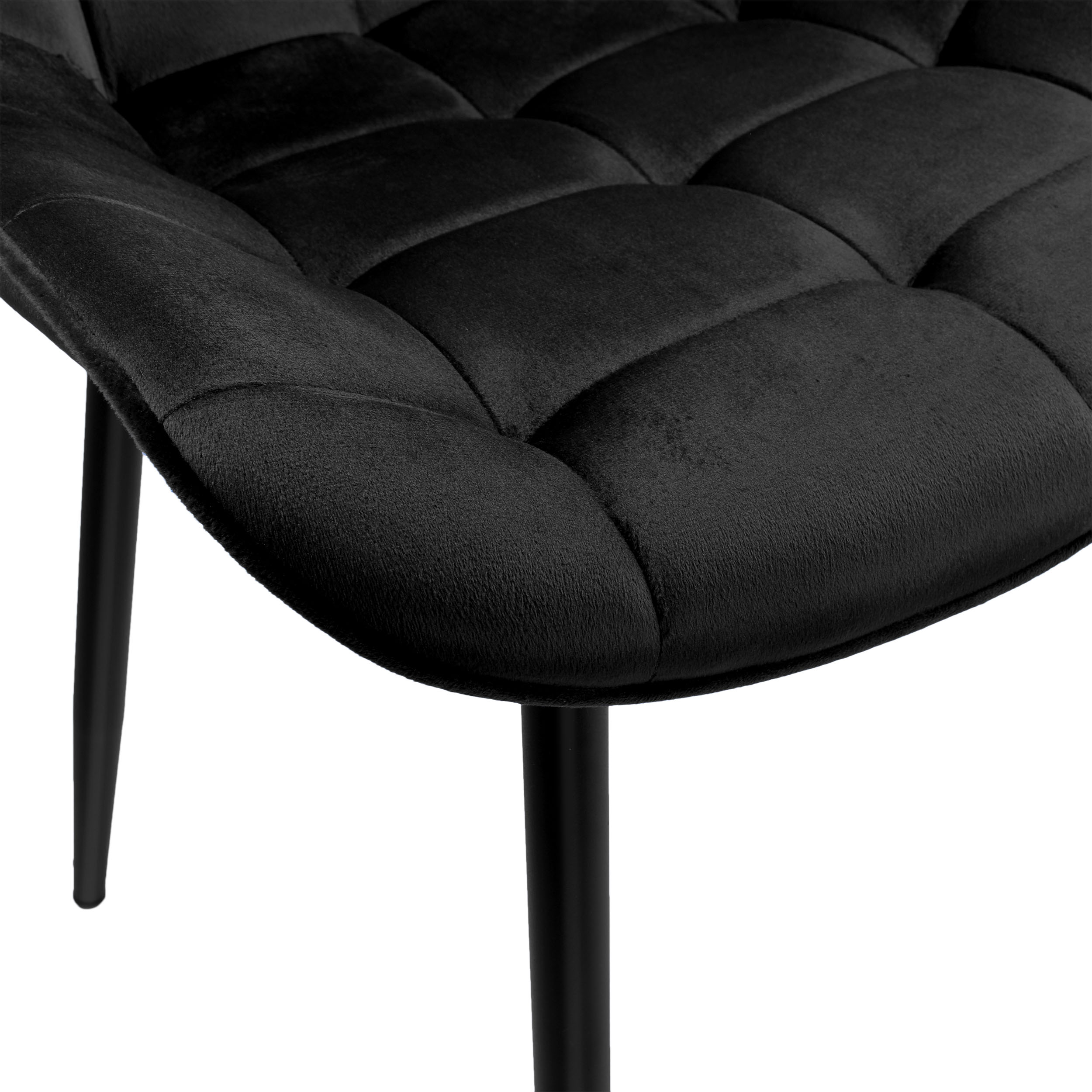 Krzesło tapicerowane NORMAN aksamitne czarne