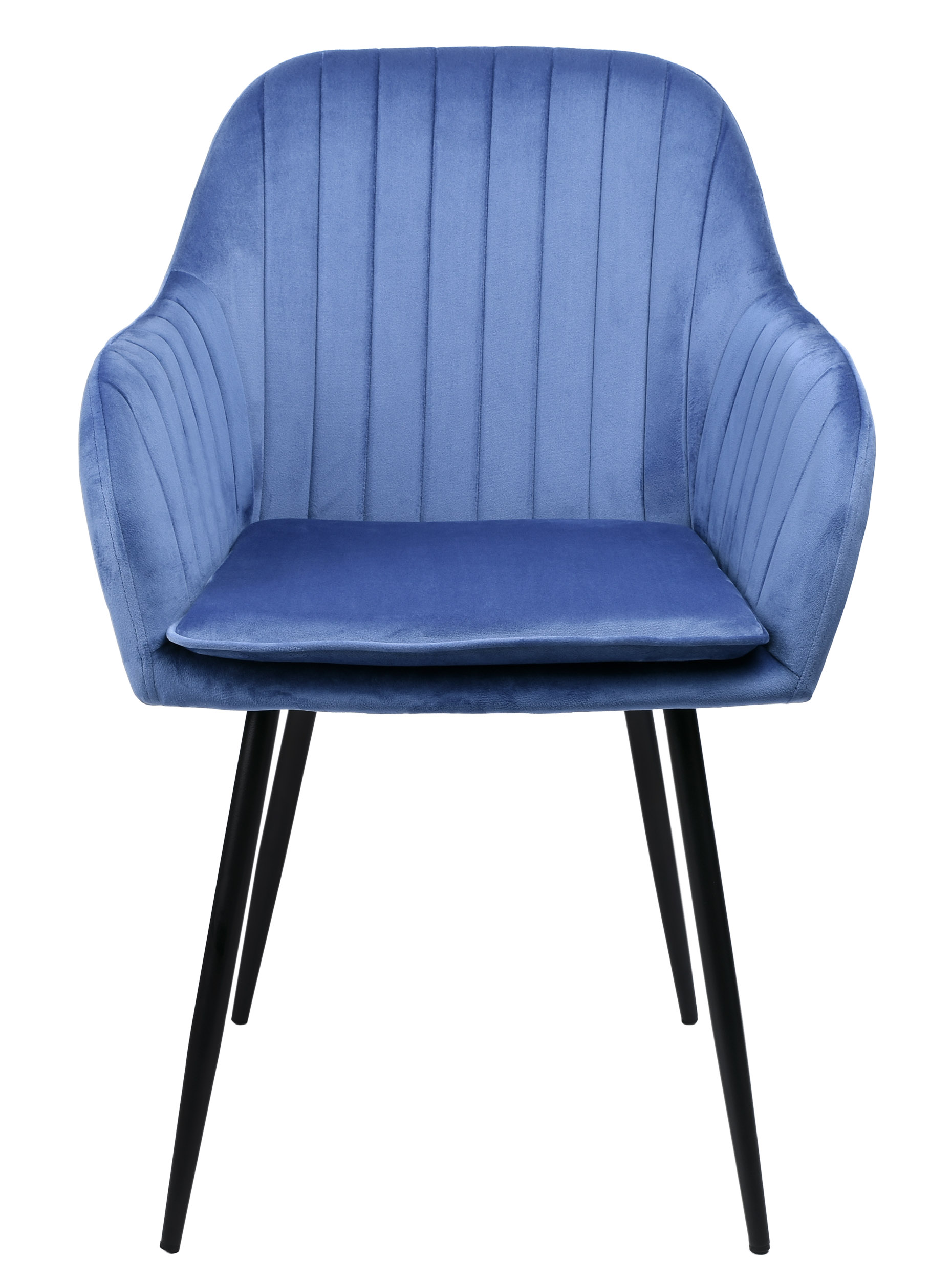 Krzesło welurowe SEVILLA aksamitne niebieskie