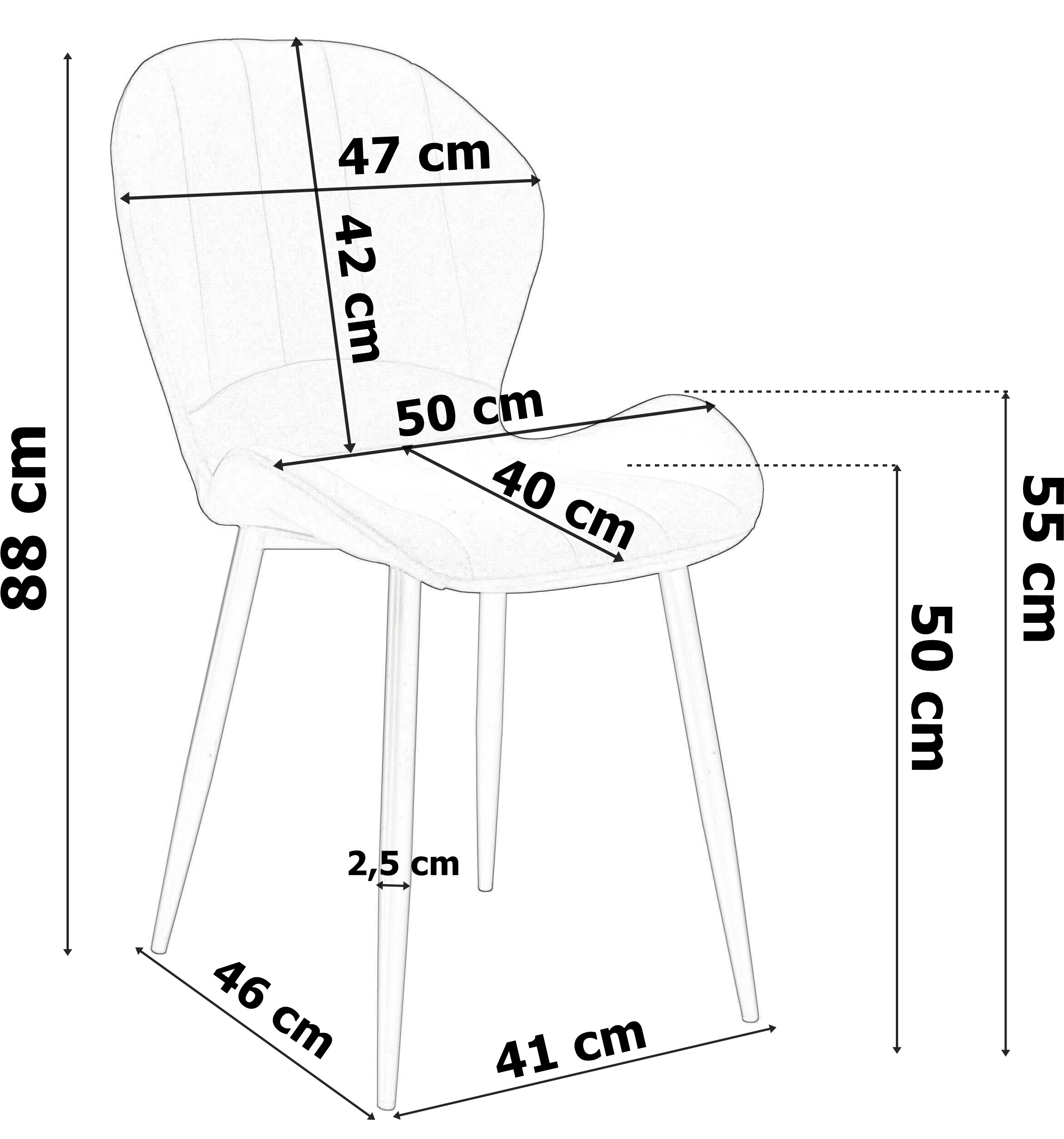 Krzesło welurowe SHELBY aksamitne czarne