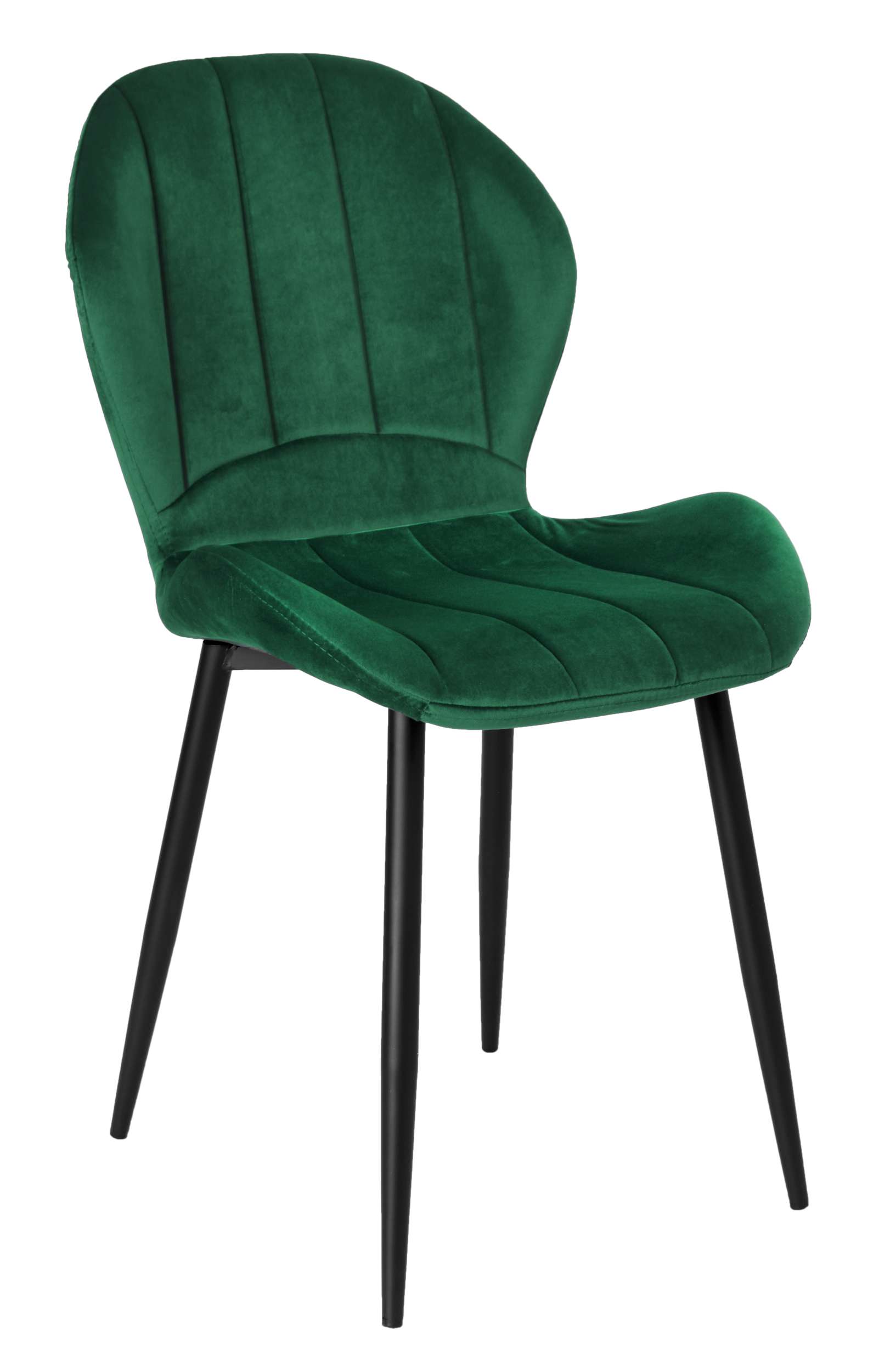 Krzesło welurowe SHELBY aksamitne ciemna-zieleń