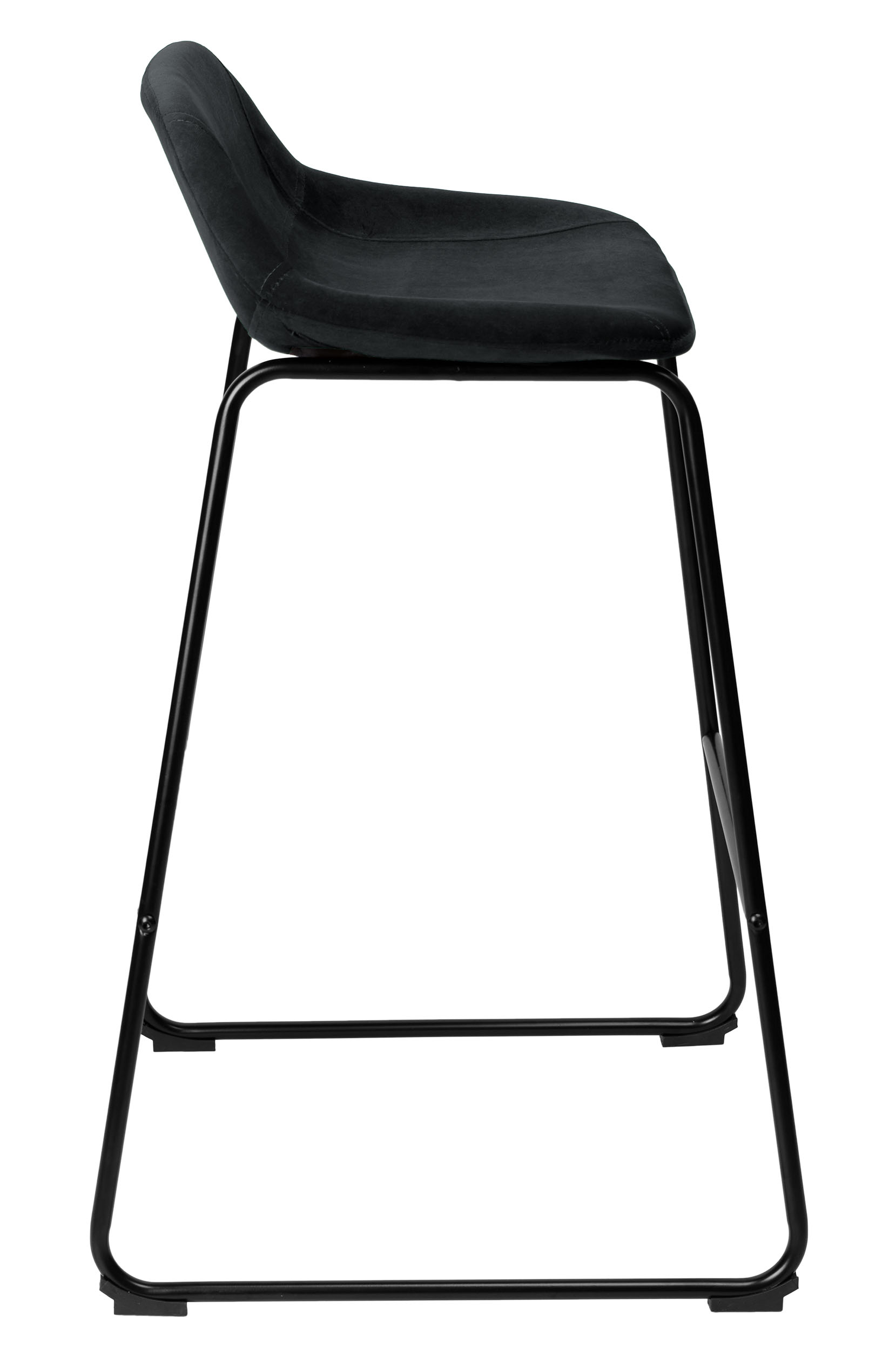 Krzesło barowe hoker Sligo czarne Velvet 2 sztuki