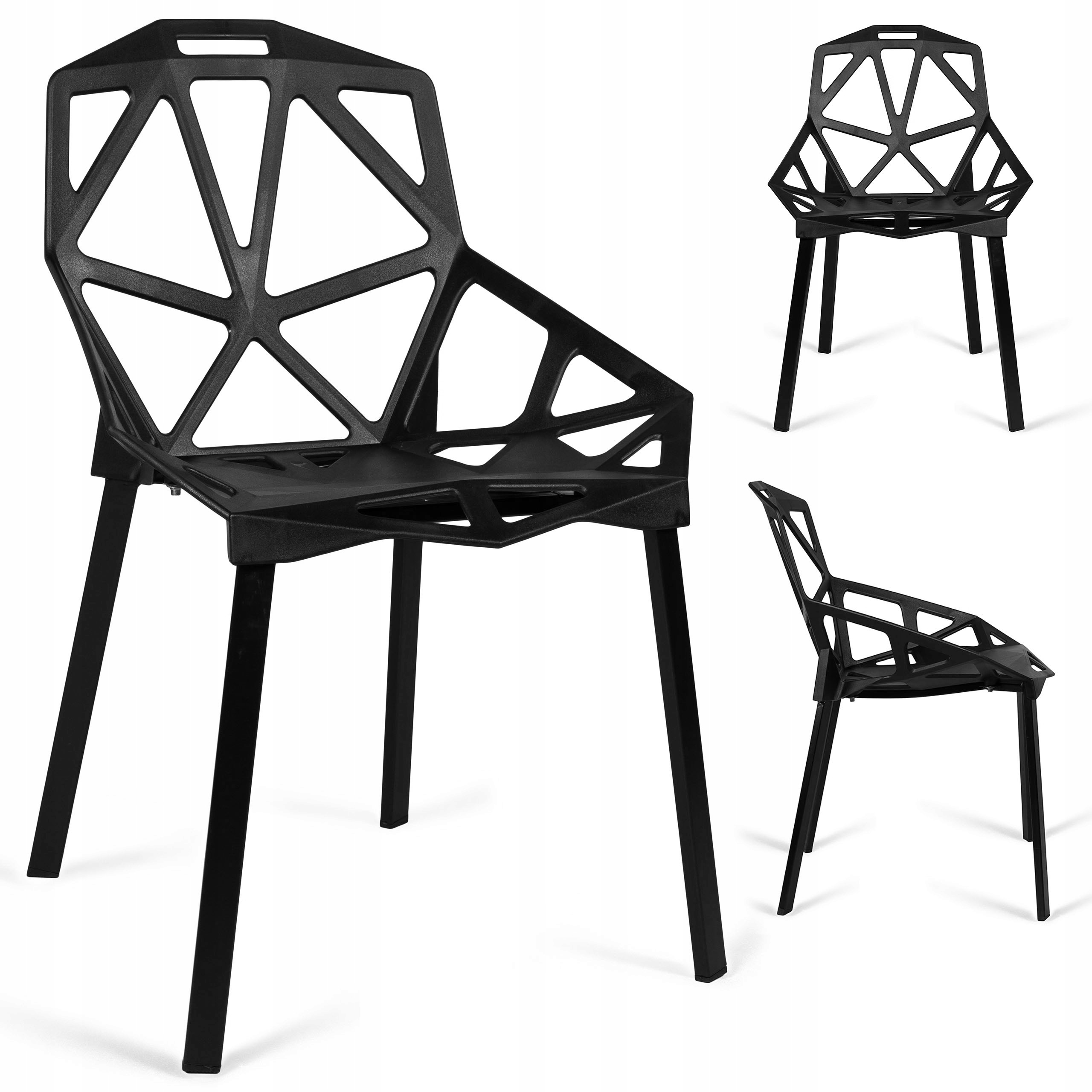 Krzesło ażurowe Vectoria czarne