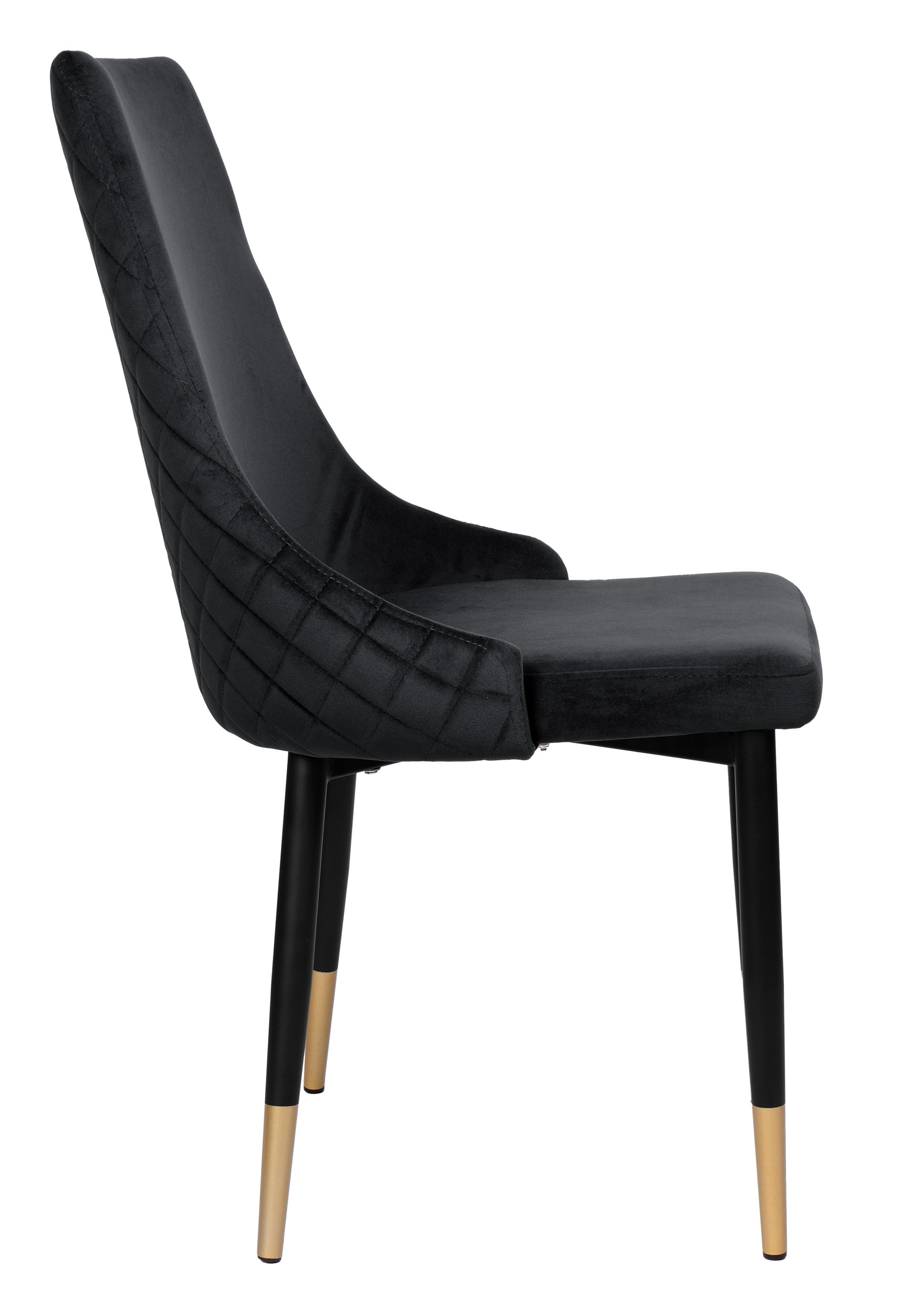 Krzesło welurowe VERMONT aksamitne czarne