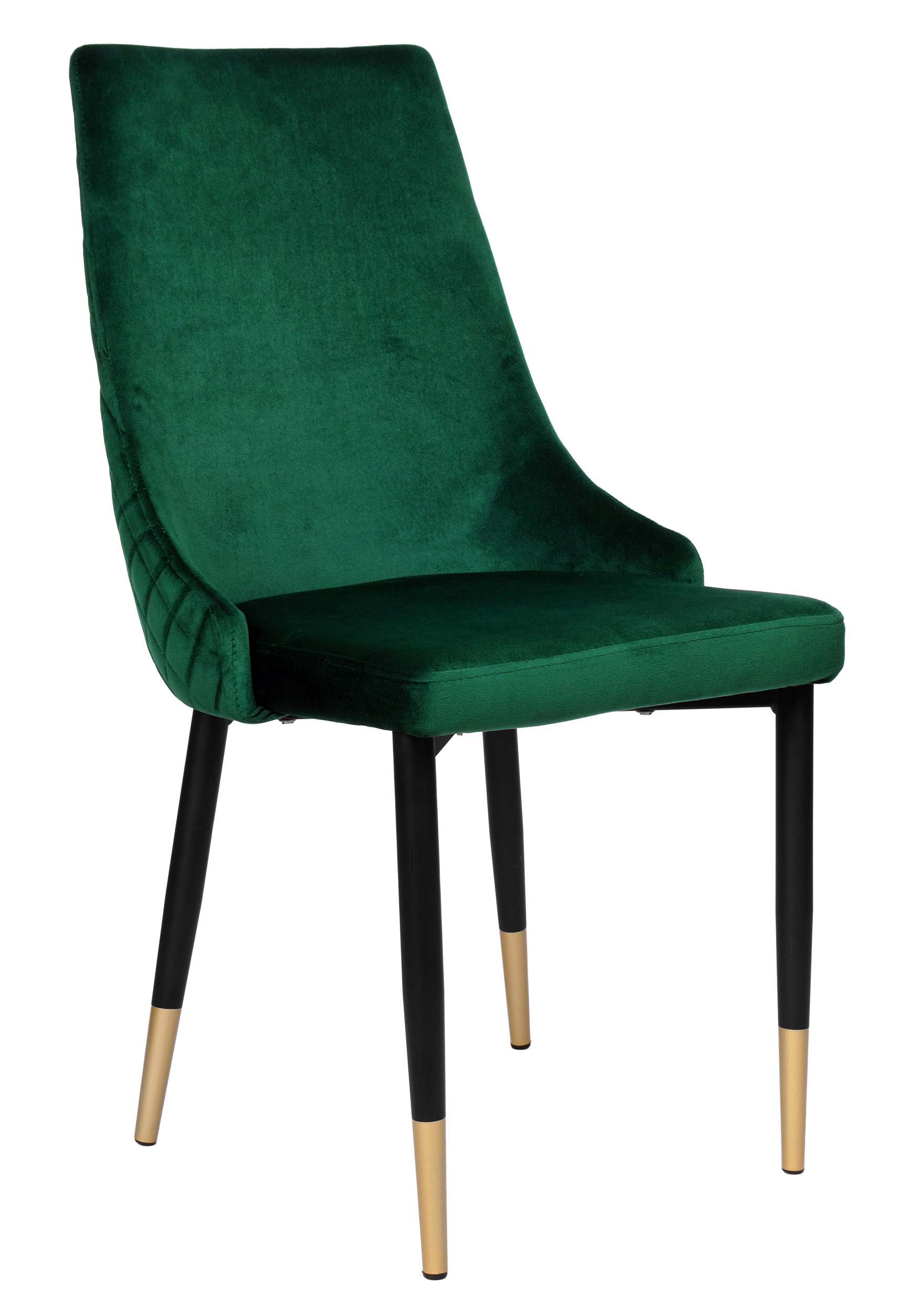 Krzesło welurowe VERMONT aksamitne ciemnozielone
