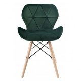 Krzesło Clover welurowe ciemno-zielone DSW