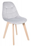 Krzesło welurowe Callista srebrno-szare