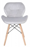 Krzesło Clover welurowe srebrno-szare DSW