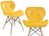 Krzesło Clover welurowe żółte DSW