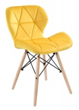 Krzesło Clover welurowe żółte DSW