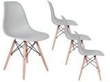 Komplet krzeseł skandynawskich Iris DSW szare - 4 sztuki