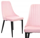 Krzesło welurowe LORIENT aksamitne różowe
