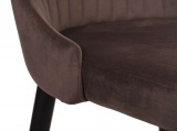 Krzesło welurowe LORIENT aksamitne brązowe