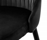 Krzesło welurowe LORIENT aksamitne czarne