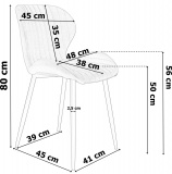 Krzesło welurowe DALLAS aksamitne Granatowe