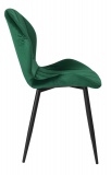 Krzesło welurowe SHELBY aksamitne ciemnozielone