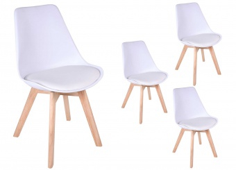 Komplet krzeseł Jukka DSW - 4 sztuki - biały