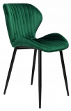 Krzesło welurowe DALLAS aksamitne Ciemno-Zielone