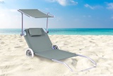 Leżak plażowy wózek z kółkami Marcin - szary