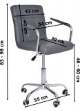 Krzesło obrotowe Silene- szare