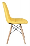 Krzesło nowoczesne Shirley z guzikami żółte