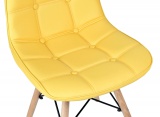 Krzesło nowoczesne Shirley z guzikami żółte