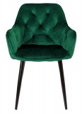 Krzesło welurowe NEVADA aksamitne ciemnozielone
