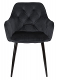 Krzesło welurowe NEVADA aksamitne czarne
