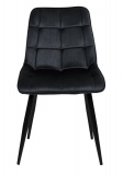 Krzesło welurowe ASPEN aksamitne czarne