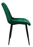Krzesło welurowe ASPEN aksamitne ciemnozielone