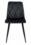 Krzesło welurowe MADISON aksamitne czarne