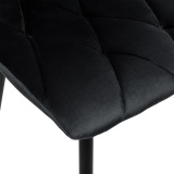Krzesło tapicerowane Madison aksamitne czarne