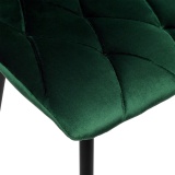 Krzesło welurowe MADISON aksamitne ciemnozielone