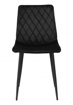 Krzesło tapicerowane aksamitne welurowe Dexter czarne