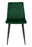 Krzesło tapicerowane aksamitne welurowe Dexter ciemnozielone