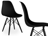 Krzesło skandynawskie Iris Black DSW czarne
