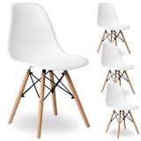 Komplet 4 krzeseł skandynawskich Iris DSW białe