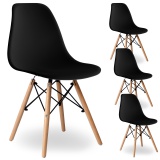 Komplet 4 krzeseł skandynawskich Iris DSW czarne