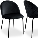 Krzesło tapicerowane FARGO aksamitne czarne